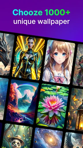 Wallpaper collection with 1000+ call theme designs: abstract art, anime, nature, sci-fi and futuristic personalization options