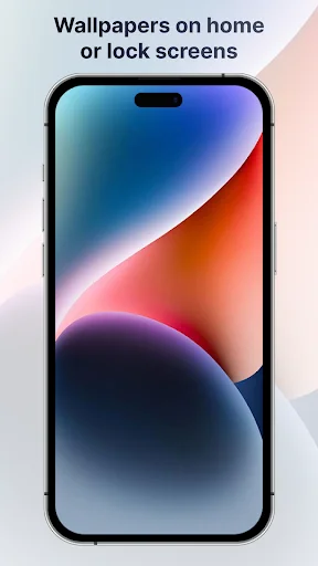 Colorful home and lock screen wallpapers with red, blue, and pink gradient design on smartphone