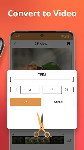 Video trim editor with timestamp controls for selecting exact start and end frames