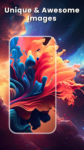 Unique & Awesome Images - Colorful abstract wallpaper preview on smartphone screen showcasing aesthetic wallpaper design