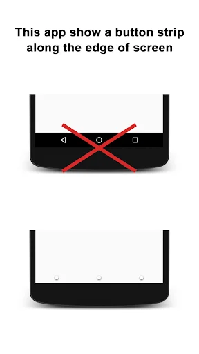 Navigation Gestures app showing customizable button strip along screen edge for Android gesture control