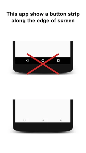 Navigation Gestures app showing customizable button strip along screen edge for Android gesture control