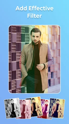 Add effective filter feature - apply vibrant colorized filters with preview options for police photo suit styling