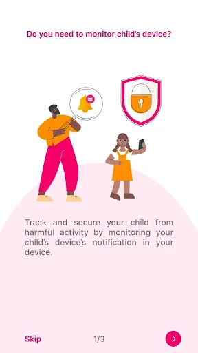 Onboarding introduction: parental monitoring and child safety tracking features explained for parents