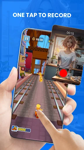 One tap to record: smartphone showing video recording interface with live preview and easy one-click setup