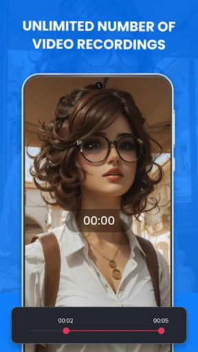 Unlimited video recordings feature displaying recorded video with timeline editor and adjustable playback controls