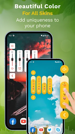 Colorful volume slider skins with beautiful color customization for adding uniqueness and visual appeal to your phone